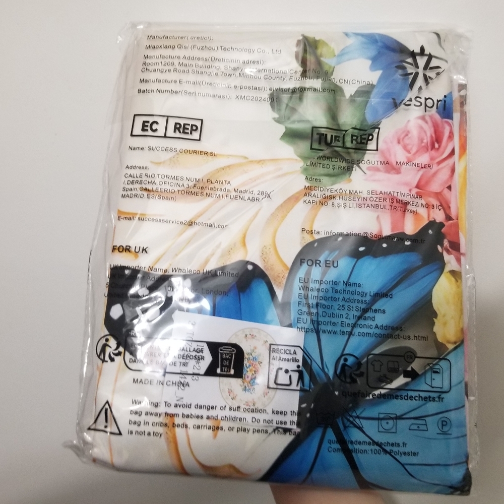 2 large oval tablecloths- floral w butterflies, NIB! - Picture 7 of 7